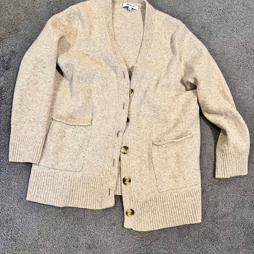 Madewell Light Tan Cardigan Sweater